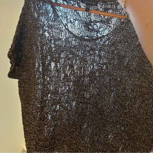 Eileen Fisher Wrapped Sparkle Jacquard Sweater.  Size Small. - Picture 9 of 11
